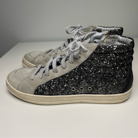 P448 Skate Glitter High Tops Size 38 7.5-8 - Picture 1 of 16